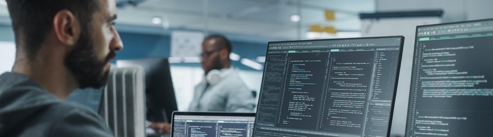 Architect working on computer