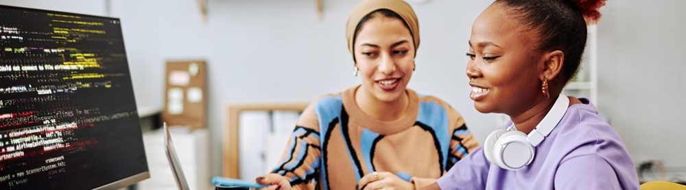 Software developers working together