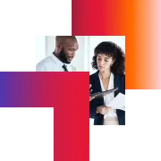 Colleagues discussing CLS Manager