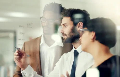 Colleagues brainstorming