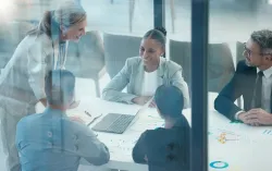 Finance people in a meeting