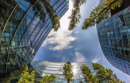 building with plants