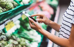 Woman shopping in supermarket
